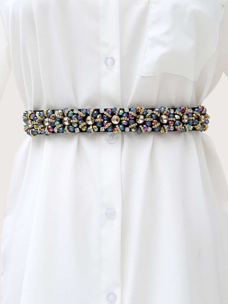 Rhinestone & Bead Decor Belt | SHEIN