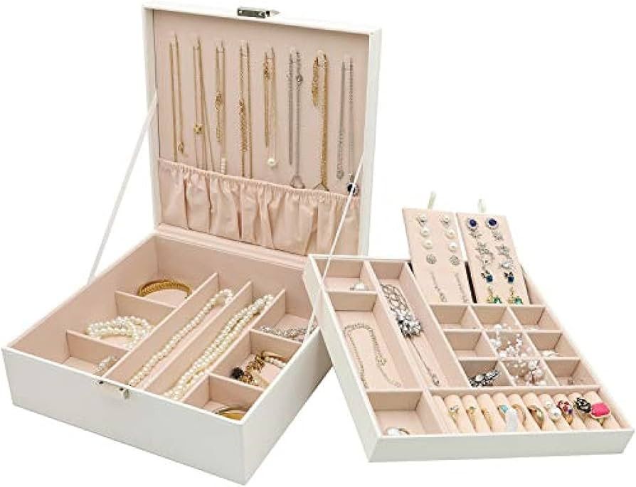 ProCase Jewelry Box for Women Girls Girlfriend Wife, Large Leather Jewelry Organizer Storage Case... | Amazon (US)