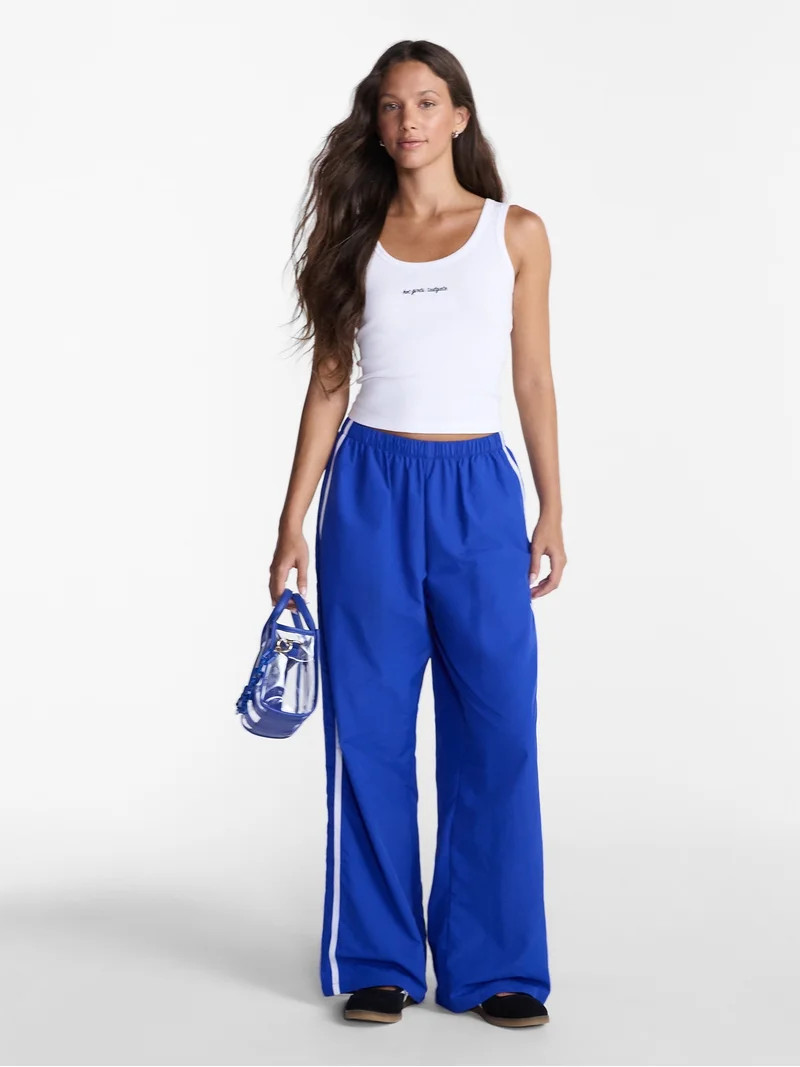 No Boundaries Nylon Game Day Track Pants, 30.5'' Inseam, Women's XXS-XXL | Walmart (US)