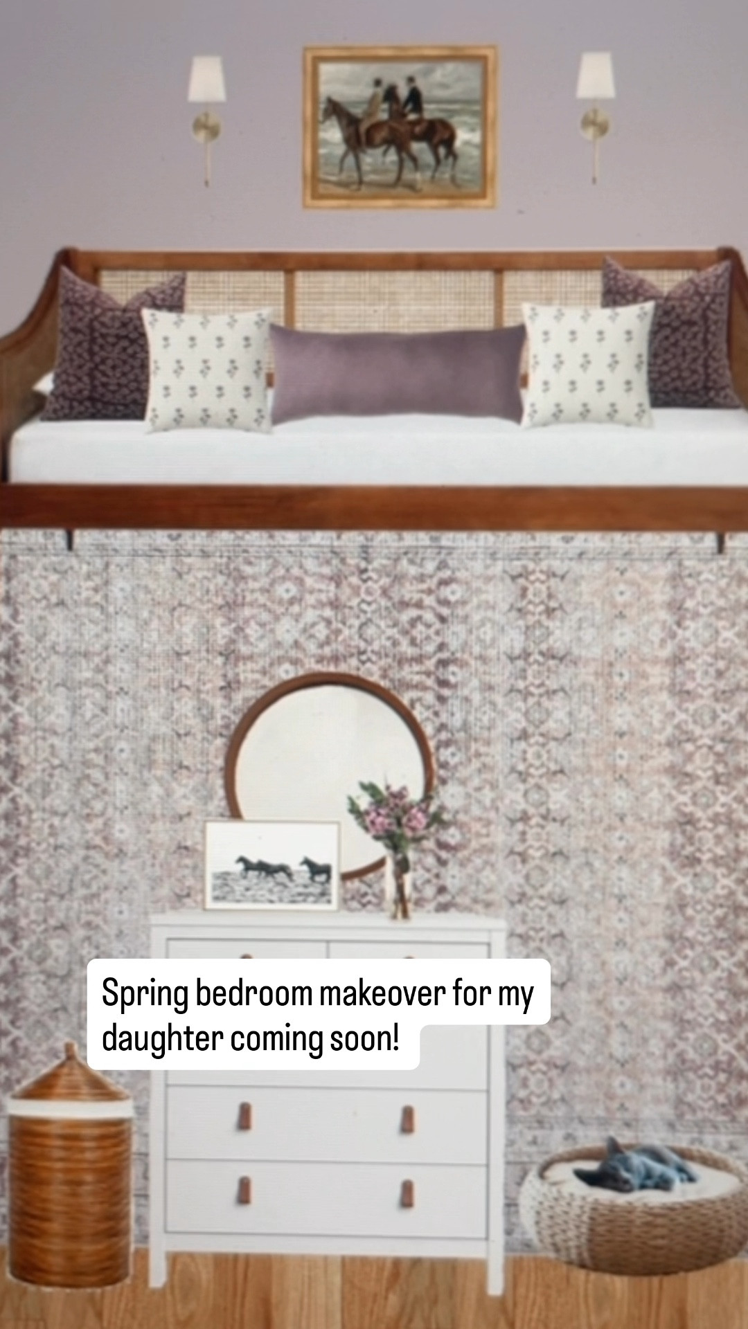 Working on this lavender teen girls bedroom refresh. I love this wood and cane daybed under $500. The reviews are pretty good. 

The lavender side chair is also so cute and on sale right now! 

#LTKSaleAlert #LTKmomlife #LTKHome