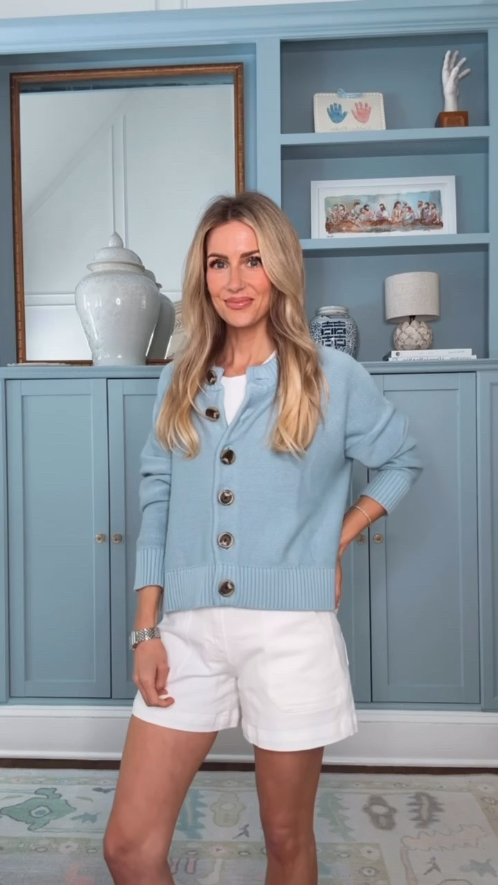 I love the blue sweater for summer buttoned up or thrown over the shoulders! Made from organic cotton too!

Blue sweater, Summer outfits, white jean shorts

#LTKootd #LTKSeasonal