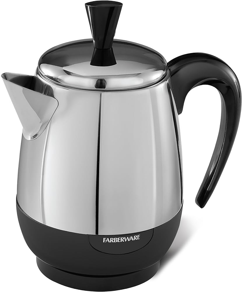 Farberware Electric Coffee Percolator, FCP240, Stainless Steel Basket, Automatic Keep Warm, No-Dr... | Amazon (US)