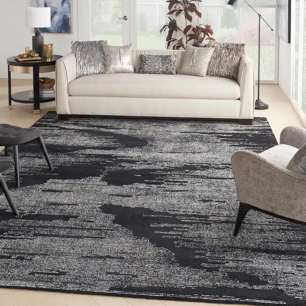 Star Modern Abstract Linear Shimmer Area Rug - 8'6" x 11'6" - Blue | Bed Bath & Beyond