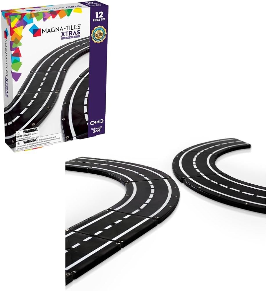 MAGNA-TILES XTRAS: Roads 12 Piece Magnetic Construction Set, The ORIGINAL Magnetic Building Brand | Amazon (US)