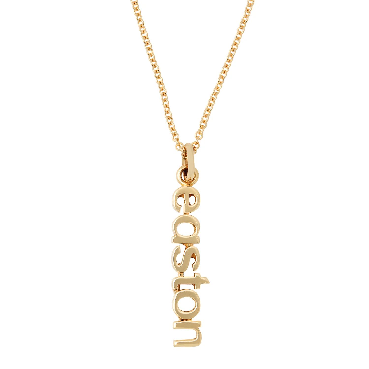 Gold Vertical Name Necklace | Tiny Tags