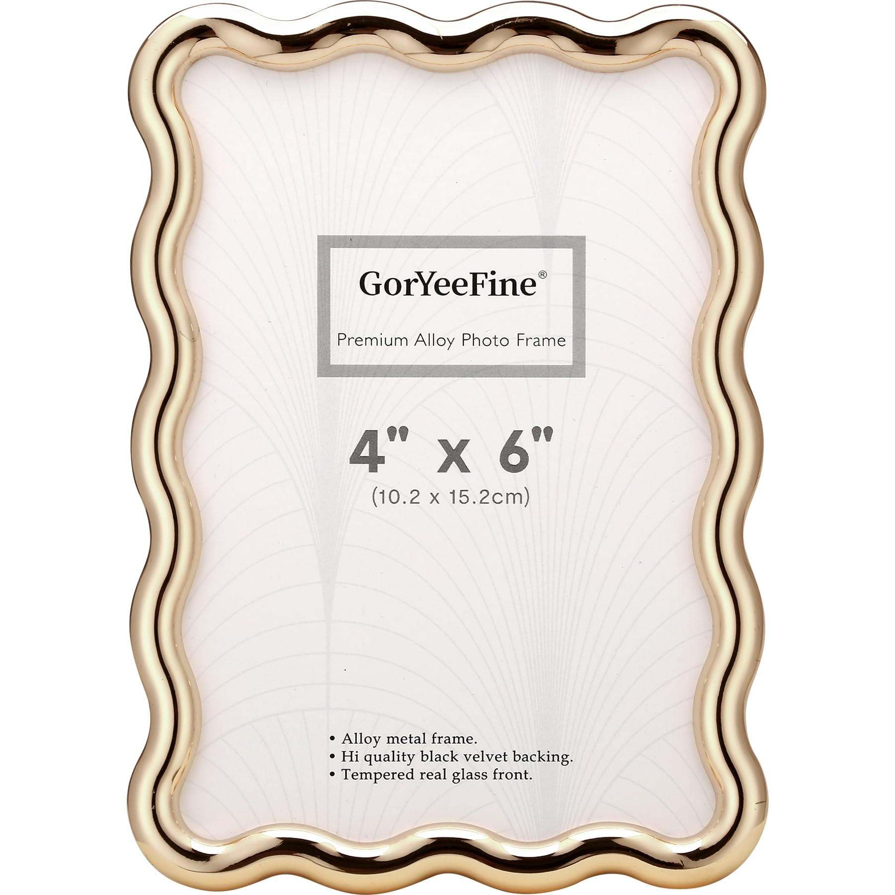 8 x 10'' Heavy-Duty Zinc Alloy Gold Photo Frames with Acid Free Mat for 5x7'',Wave Design Gold Pi... | Amazon (US)