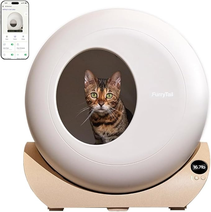 FurryTail Self Cleaning Litter Box with APP - Automatic Cat Litter Box for All Your Cats, Odor Co... | Amazon (US)