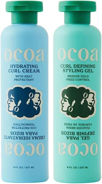 OCOA Curl Cream & Styling Gel Bundle – Hydrate, Define, & Protect Curls – Made with Hibiscus, Mango Butter, Flaxseed, and Marula Oil – Frizz-Free, Long-Lasting, Soft & Touchable Finish – 8oz | Amazon (US)