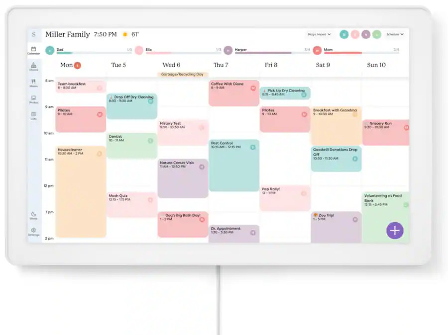 Skylight - Calendar Max: 27 inch Touchscreen Smart Calendar and Family Organizer - White | Best Buy U.S.