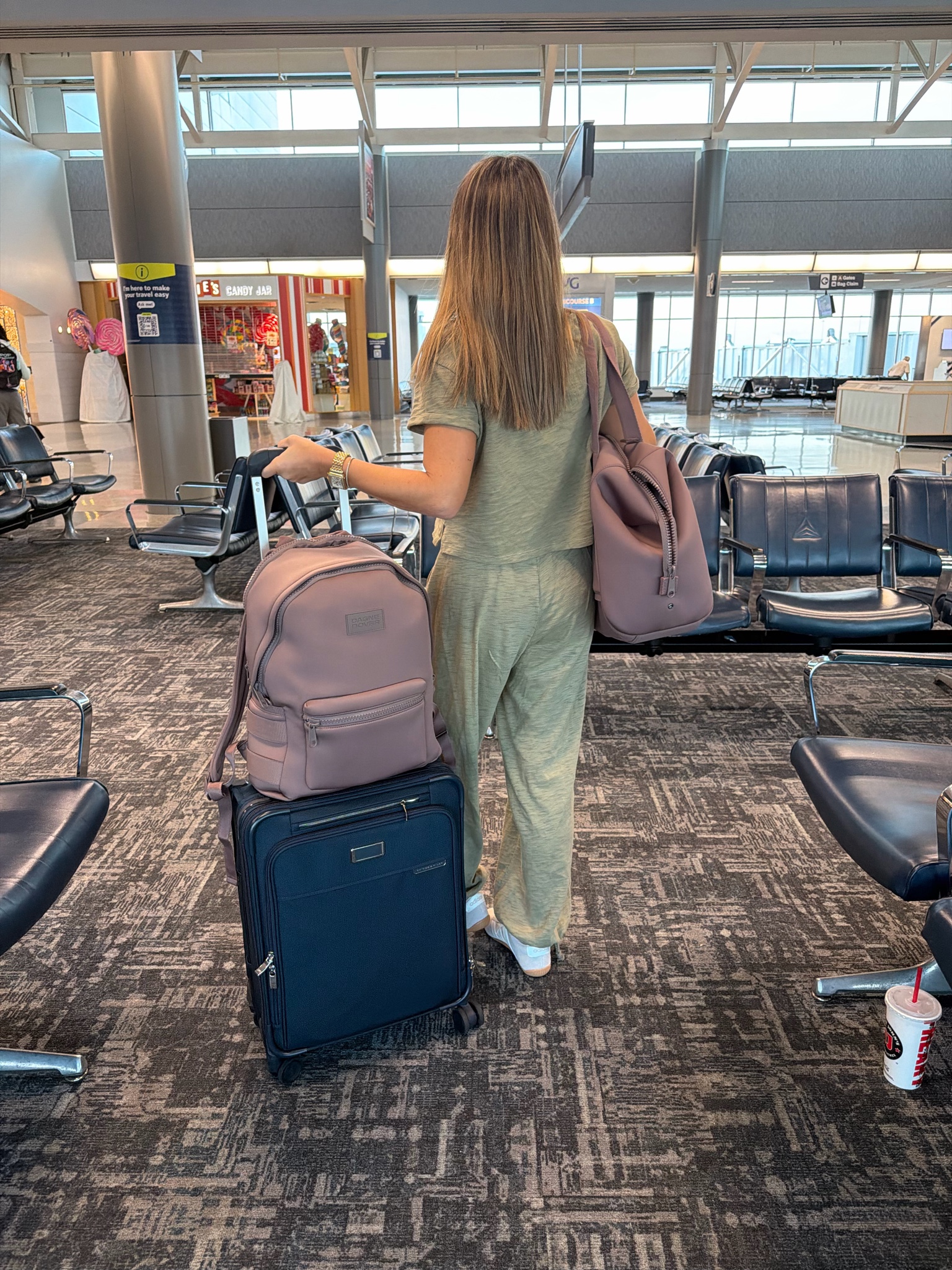 Airport ✈️ 
Dagne Dover Color: Dune 

#ChristianBlairVordy

#LTKPetite #LTKOver40 #LTKdayinmylife