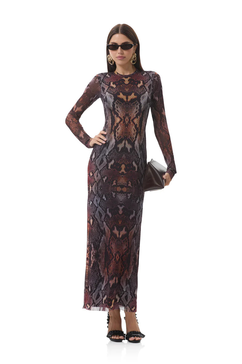 Didi Dress - Placed Umber Snake | ShopAFRM