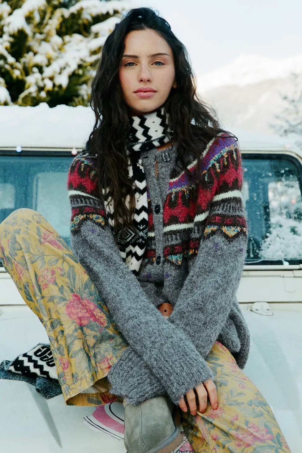 BDG Becca Fair Isle Brushed Knit Oversized Cardigan | Urban Outfitters (US and RoW)