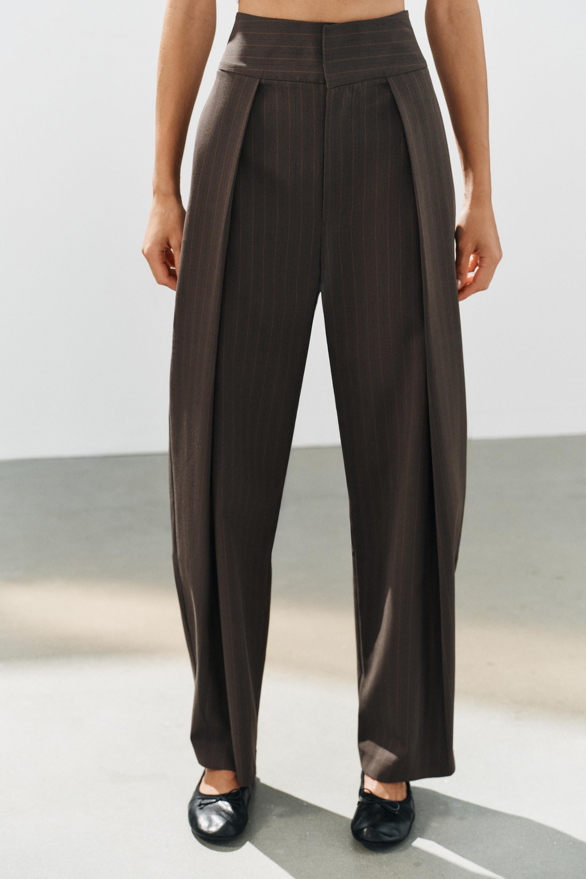Zara - Pleated Balloon Pants - Ecru - Xs - Woman | Zara US