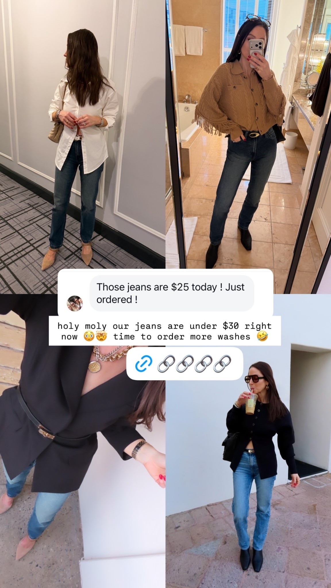 holy moly our jeans are under $30 right now 😳🤯 time to order more washes 🤣