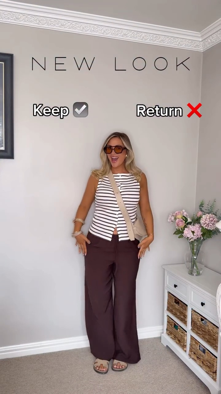 New look, chocolate brown, wide leg trousers, waistcoat, midi skirt, bubble hem, summer outfit, holiday outfitt

#LTKsummer #LTKuk #LTKmidsize