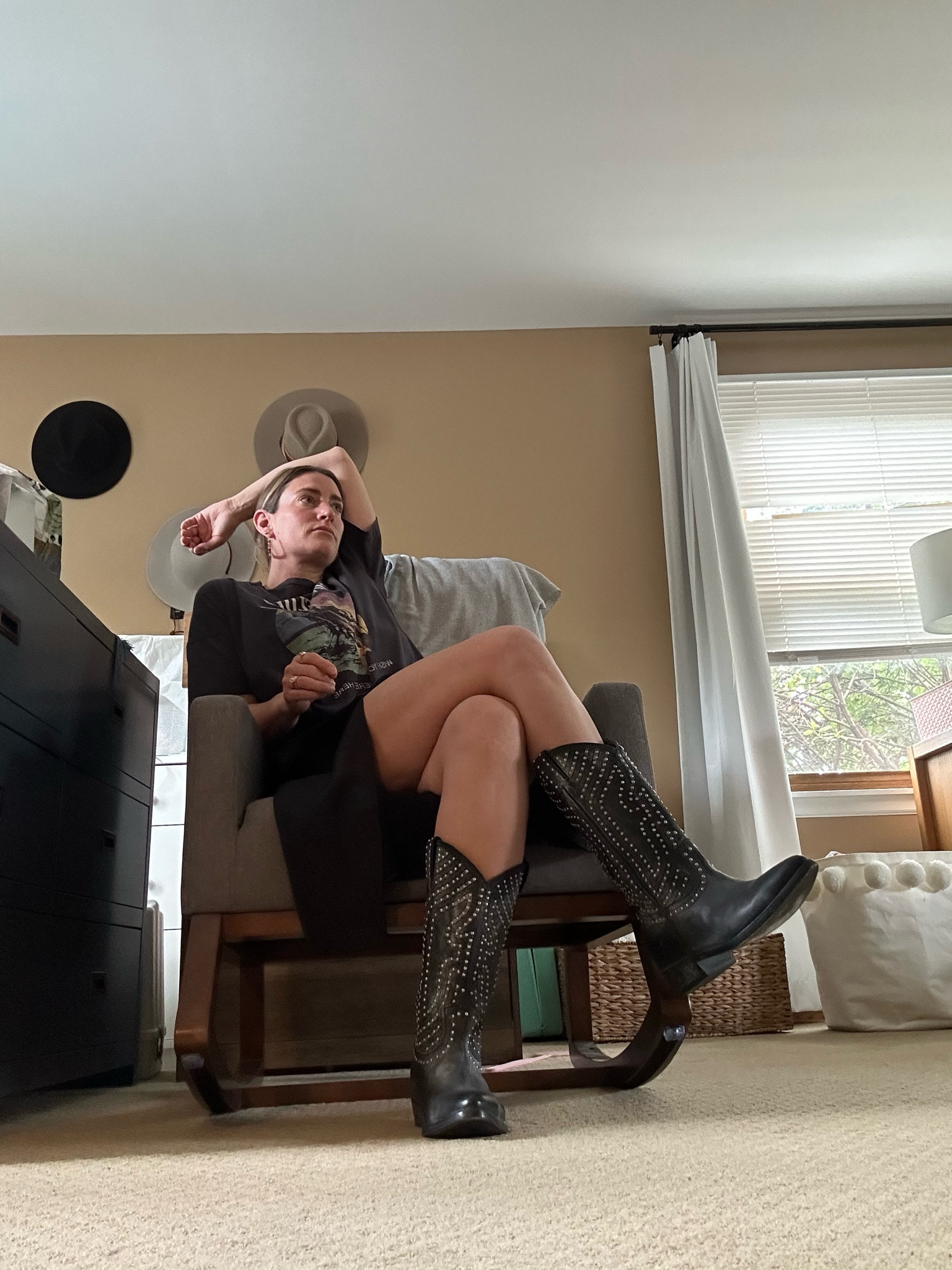 Bring on that midwestern boot 👢 
.
Rain disrupted our boating day, but that doesn’t mean it was going to disrupt the day! We swapped our swimsuits out for some walkabout clothes and hit the streets of Chicago.
.
It was the perfect opportunity to grab my silk slip dress, oversized, graphic, tee, and my studded cowboy boots. I’ve been waiting for a reason to wear this out. 

#LTKSummerSales #LTKParties #LTKShoeCrush