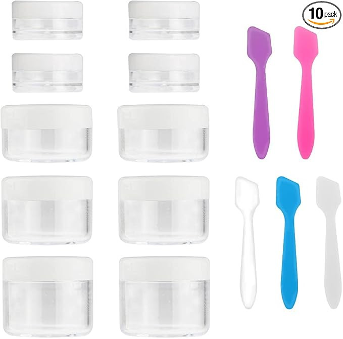 Accmor 10 Pieces Makeup Travel Containers with Lids 0.11/0.18/0.35/0.53/0.7 OZ Size Cosmetic Jars... | Amazon (US)