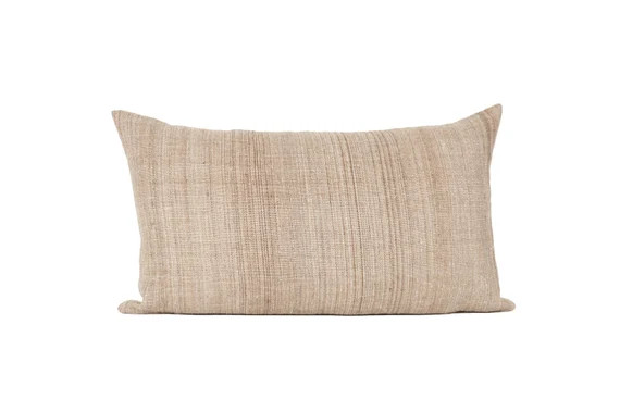 Brown Hmong Hemp Lumbar Pillow Cover Hmong Lumbar Brown | Etsy | Etsy (US)