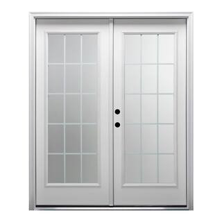 MMI Door 72 in. x 80 in. White Internal Grilles Right-Hand Inswing Full Lite Clear Primed Fibergl... | The Home Depot