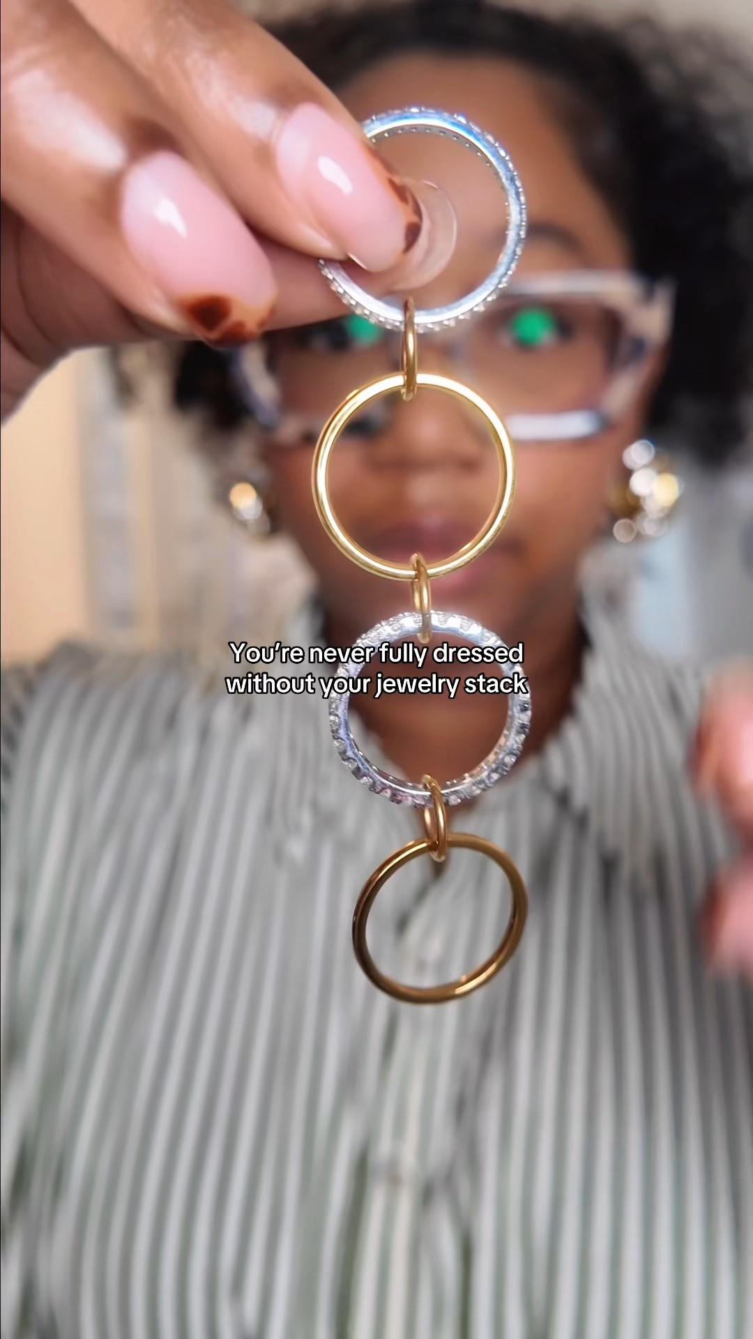 Ring from the TikTok shop & Earrings from Karen & Rita 