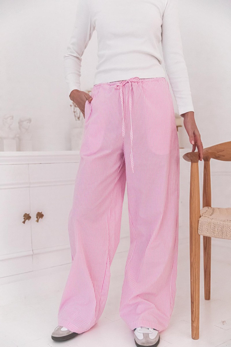 Pantalon rayé style pyjama rose | Pretty Wire