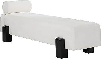 Meridian Furniture Edison Collection Mid-Century Modern Bench with Soft Chenille Fabric, Rich Fin... | Amazon (US)