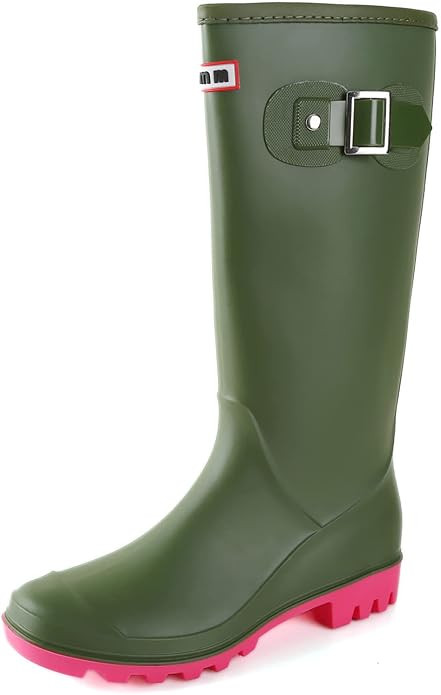 Rain Boots for Women, Waterproof Anti-Slip Knee High Rubber boots, Fashion Comfy Tall Water Boots... | Amazon (US)