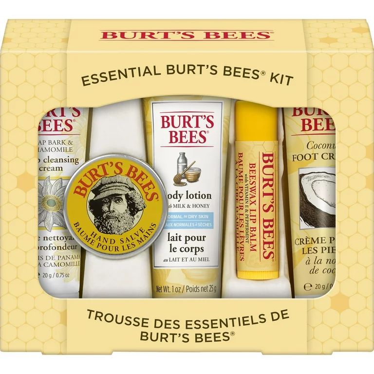Burt's Bees Essential Gift Set, 5 Travel Size Products - Deep Cleansing Cream, Hand Salve, Body L... | Walmart (US)