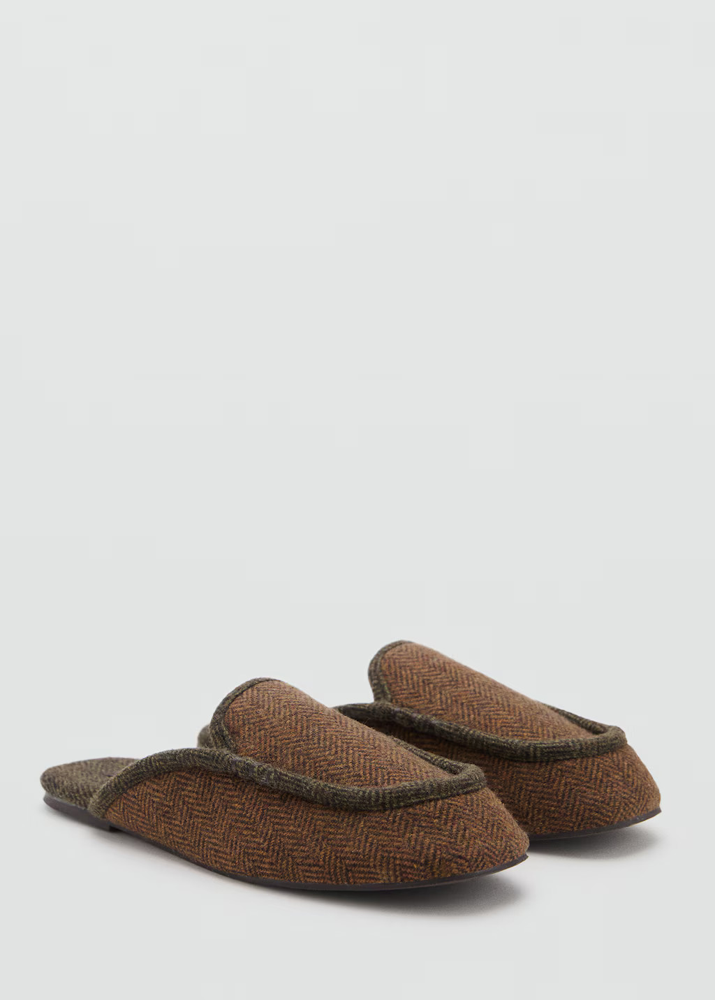 Herringbone fabric mule slippers | Mango (US/MX/AU)