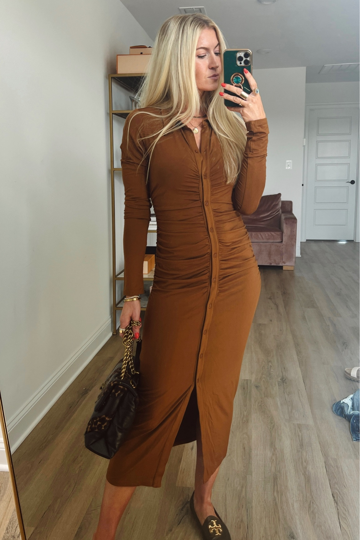 Good American dress, brown shirt dress, camel dresses, fall dresses 

#LTKstyletip #LTKSeasonal