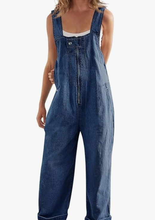 Cicy Bell Womens Casual Denim Bib Overalls Wide Leg Sleeveless Zipper Loose Jean Pants Jumpsuits with Pockets 

 #LTKU #LTKSaleAlert #LTKStyleTip
