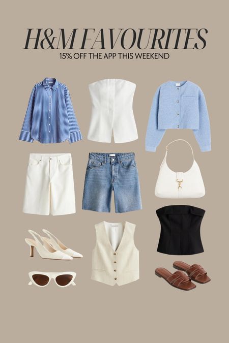 H&M spring favourites 🤍 15% off on the app

Spring outfit, denim shorts, blue shorts, Bermuda shorts, slingback heels 

#LTKfindsunder50 #LTKsalealert #LTKstyletip