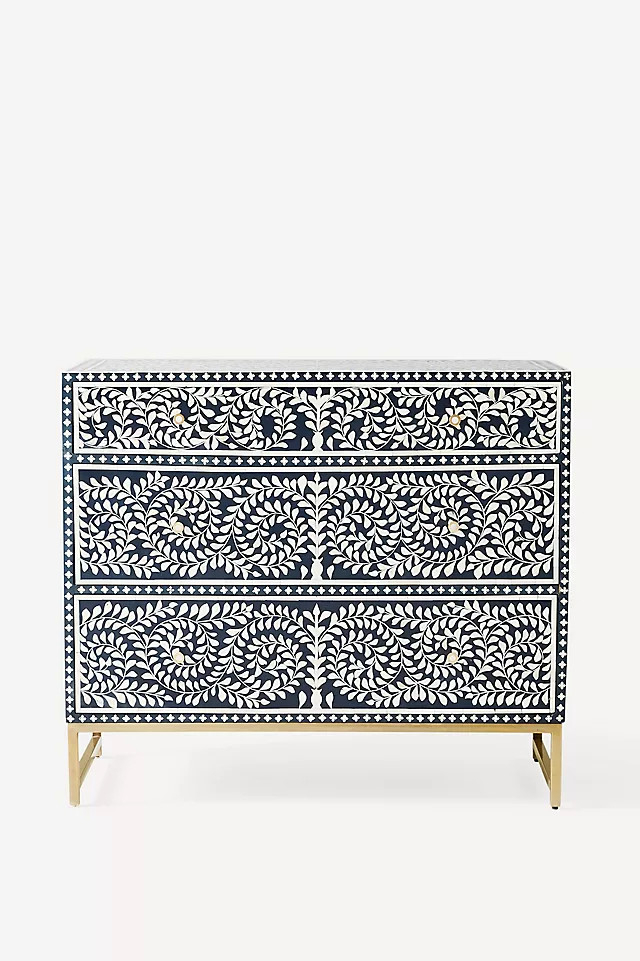 Scroll Vine Inlay Three-Drawer Dresser | Anthropologie (US)