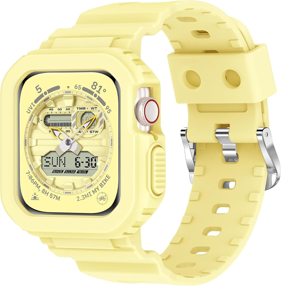 XYF Compatible for Crystal Clear Apple Watch Bands, 45mm 44mm 42mm 41mm 40mm 38mm Bumper Case for... | Amazon (US)