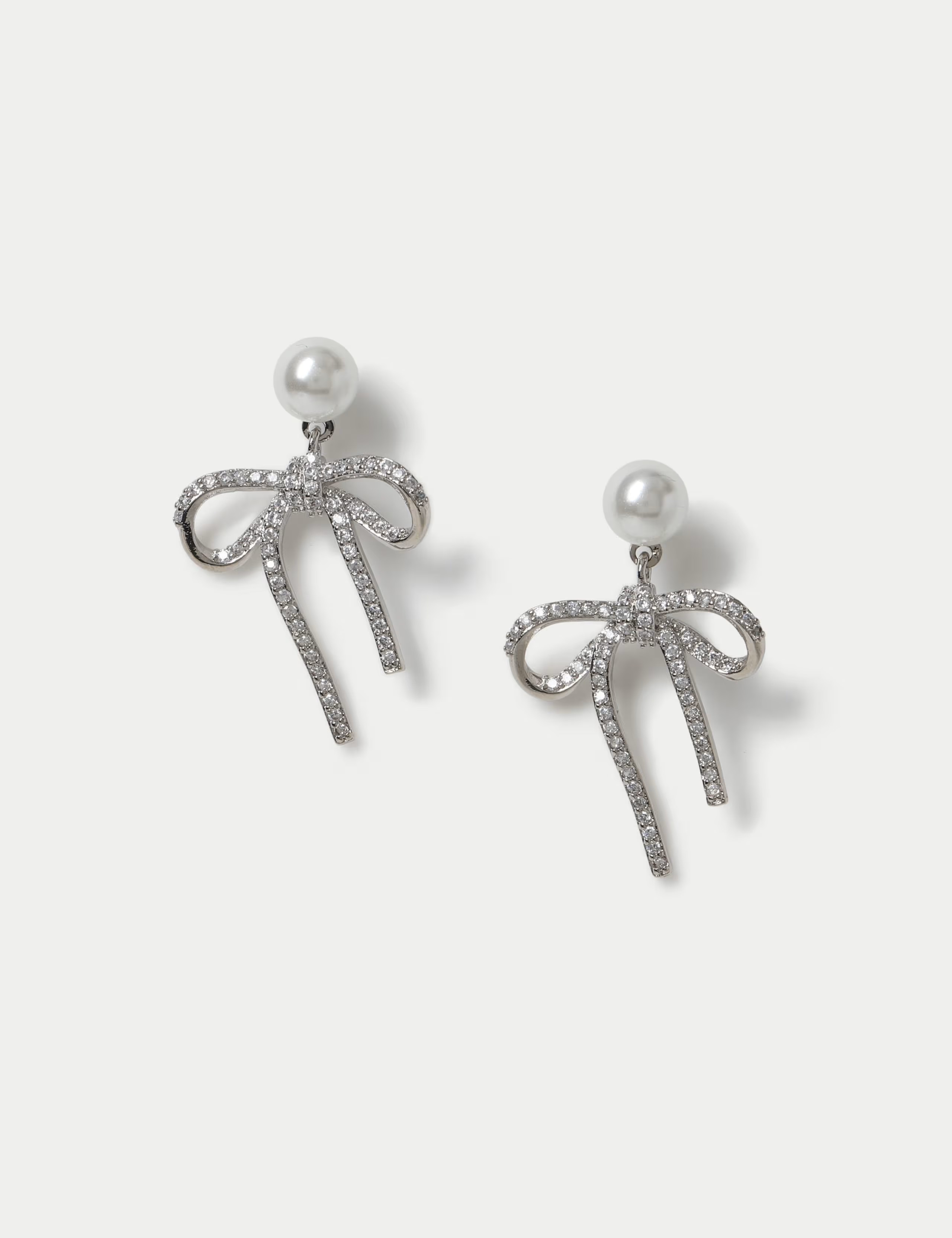 Cubic Zirconia Bow Earrings | Marks & Spencer (UK)