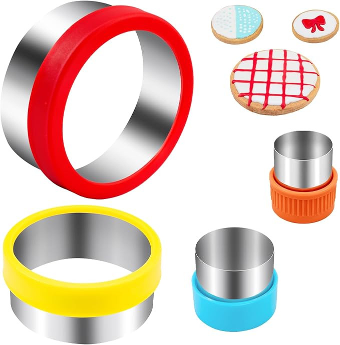 Round Circle Cookie Cutter 4 Pcs | Biscuit Cutters, Sandwich Cutter, Stainless Steel, 4 Different... | Amazon (US)