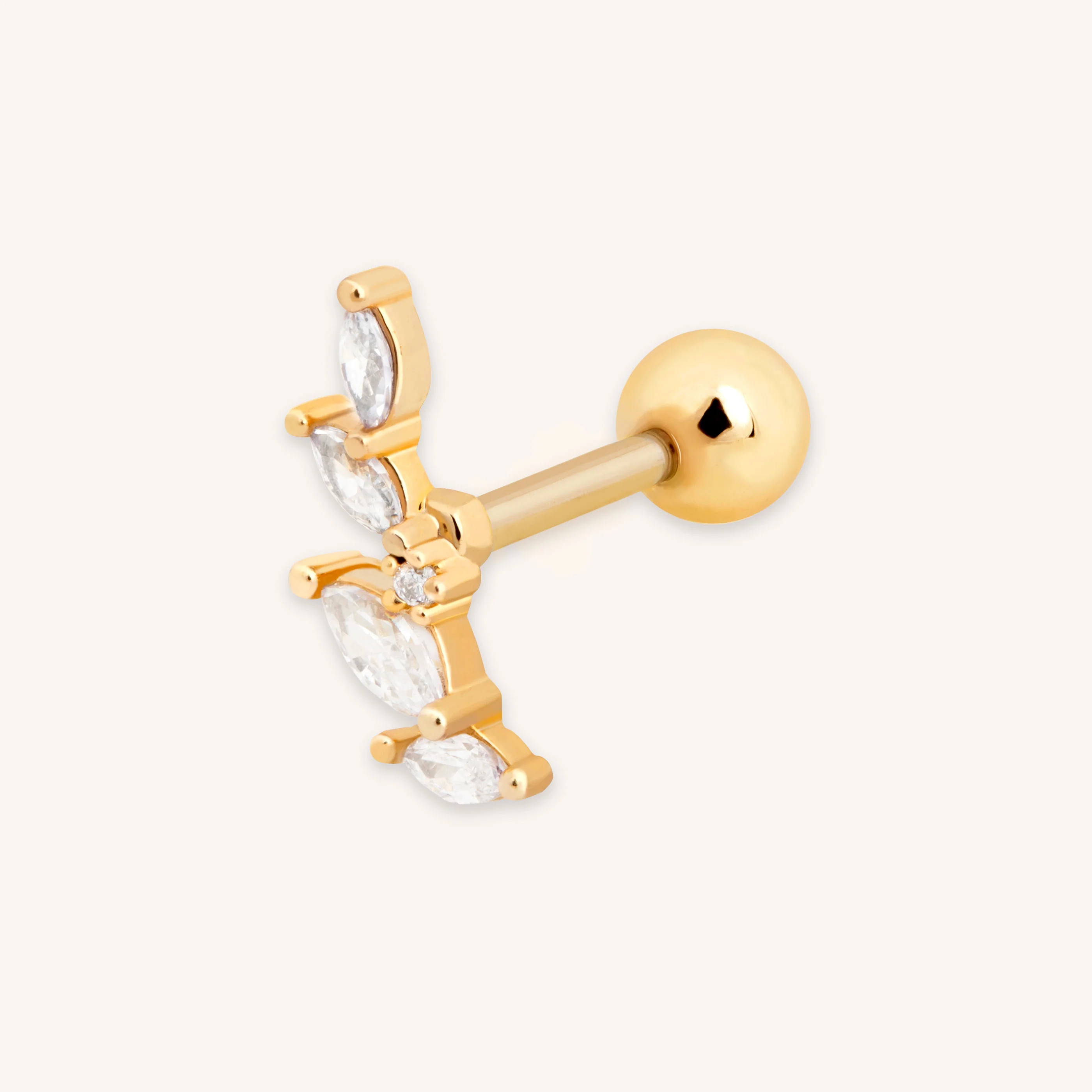 Crystal Gold Barbell | Astrid & Miyu Earrings | Astrid and Miyu