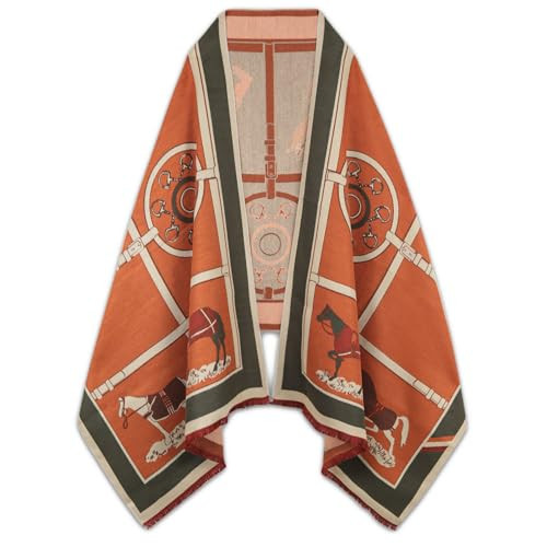 EXTREE Scarfs for Women Pashmina Silky Shawl Wrap for Evening Dressing Blanket Open Front Poncho Cape | Amazon (US)