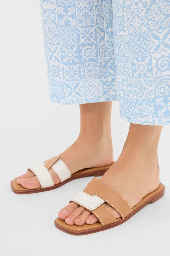 Cognac and White Leather Muse Sandals | Tuckernuck (US)