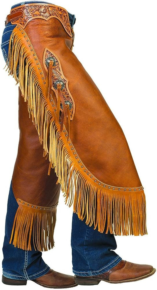 Weaver Leather Pull-Up Fashion Chinks with Floral Yoke Set, Medium (Total Length: 34";Waist: 32"-... | Amazon (US)