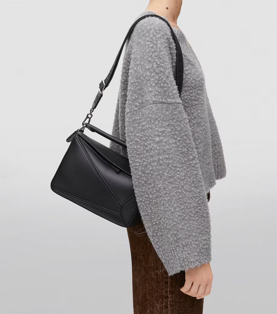 Leather Puzzle Edge Top-Handle Bag | Harrods