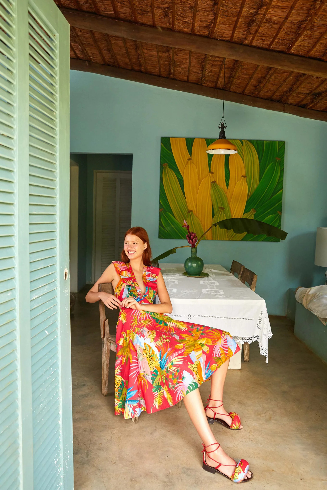 TROPICAL JUNGLE MIDI DRESS | FarmRio (US)