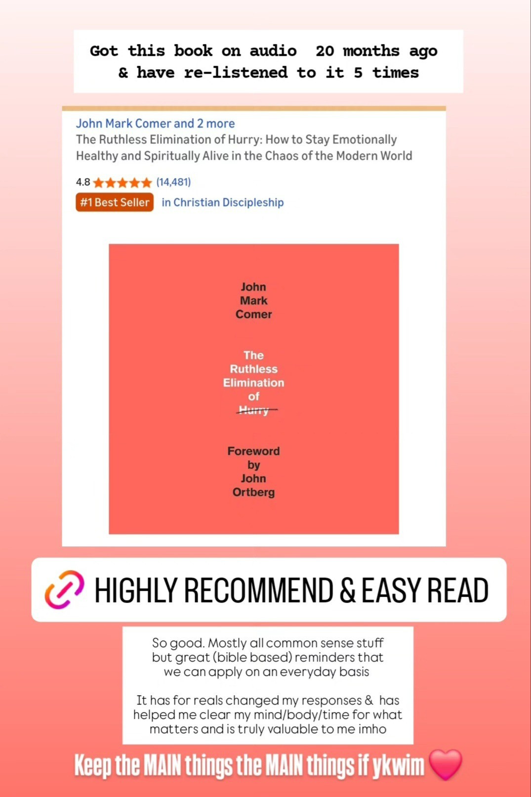 Highly recommend if you haven't already read this book #time #lifestyle #everyday #valuable #life home family relationships Bible inspirational #purpose #intentional quiet times #abide #Christian living #gift giving #motivational #real life #boundaries #health wellness #life giving #helpful #book recommendation #faves #amazon 

#LTKselfcare #LTKHome #LTKOver40