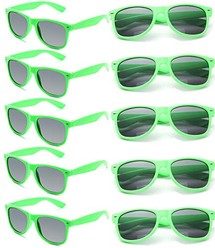 Eyegla Green Sunglasses Bulk Adults Party Sunglasses 80s Glasses Shades Mardi Gras St. Patrick's Day Party Favors 10 Pack | Amazon (US)