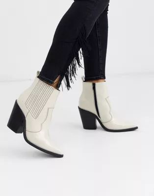 ASOS DESIGN Elliot western boots in cream | ASOS US