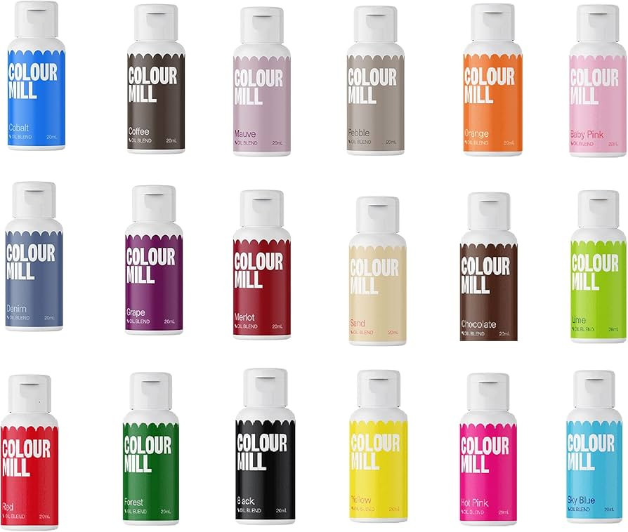 Colour Mill Food Colouring Set of 18 Colours (1T) plus Cupcake Avenue 20g Pink, Sprinkles, Black,... | Amazon (US)