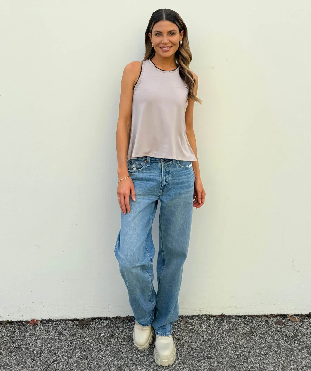 Cropped Freedom Tank with Embroidered Edge | Shebird