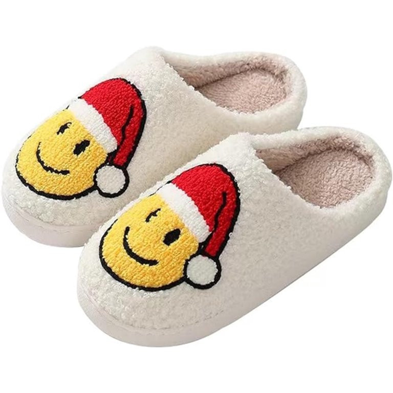 BERANMEY Christmas Reindeer Slippers for Womens Mens Plush Warm Santa Claus Slippers Fuzzy House ... | Walmart (US)