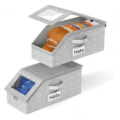 2 PCS Stackable Hat Storage For Baseball Caps, Holds Up To 24 Caps Hat Organizer For Closet, Sturdy Boxes For Men With Cardboard | Wayfair North America