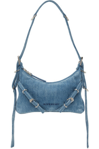 Givenchy - Blue Mini Voyou Denim Shoulder Bag | SSENSE